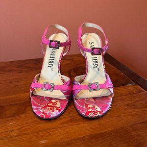 Sam & Libby Hot Pink Floral Print Dress Shoes Size 6.5